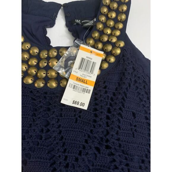 NWT INC Crochet Studded Sleeveless Blouse - Picture 5 of 7